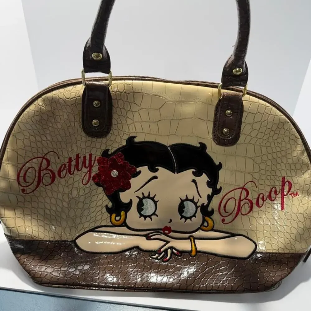 Betty Boop purse with crocodile skin texture and Betty Boop graphic